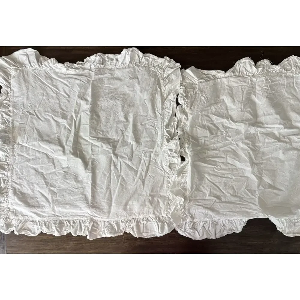 Piu Belle Euro Shams (2) Ruffle Edge Shabby Cottagecore White